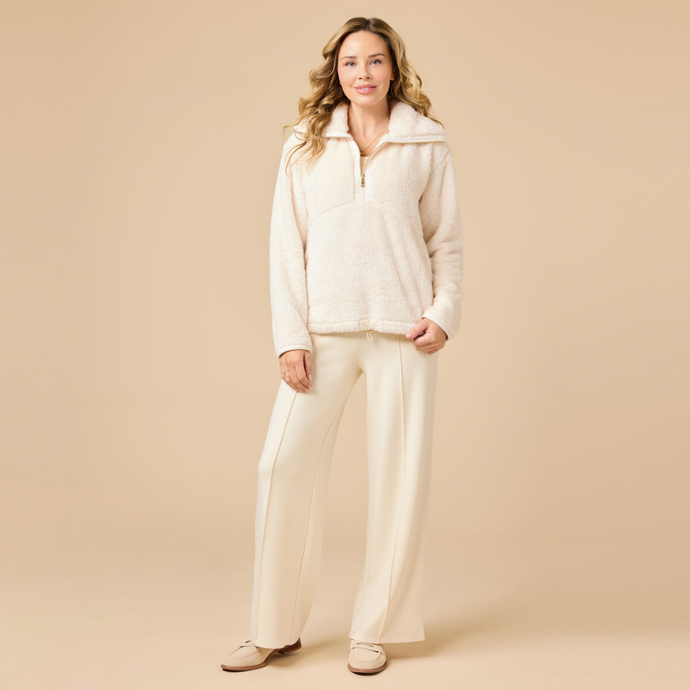 DreamPlush 1/4 Zip Pullover in Almond
