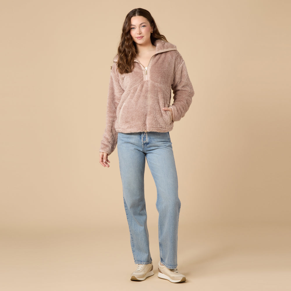 DreamPlush 1/4 Zip Pullover in Coco