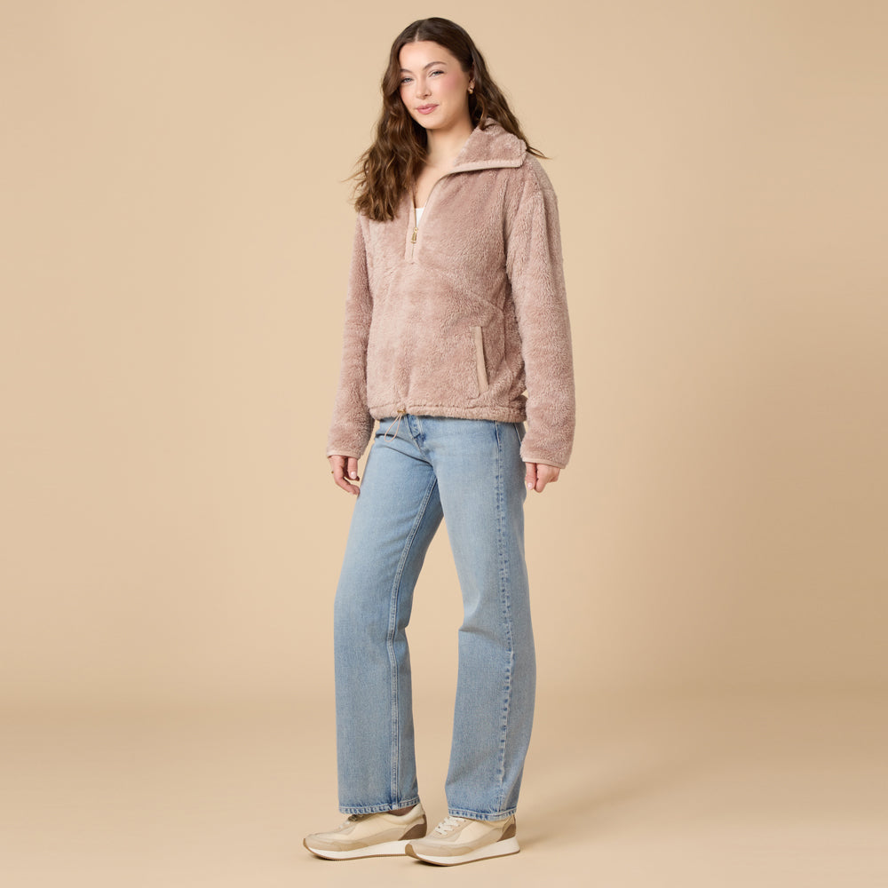 DreamPlush 1/4 Zip Pullover in Coco
