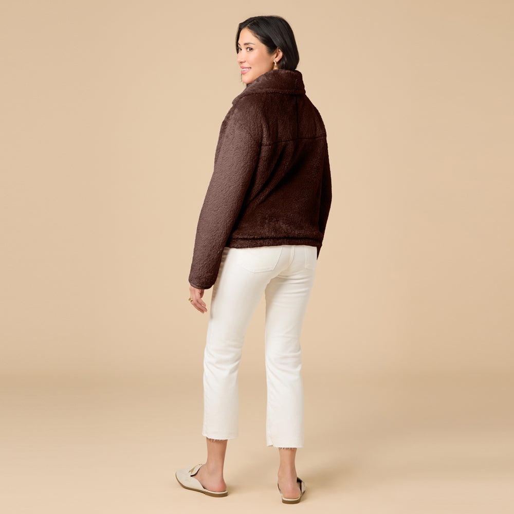 DreamPlush 1/4 Zip Pullover DreamPlush 1/4 Zip Pullover in Espresso