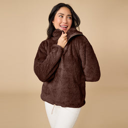 DreamPlush 1/4 Zip Pullover DreamPlush 1/4 Zip Pullover in Espresso