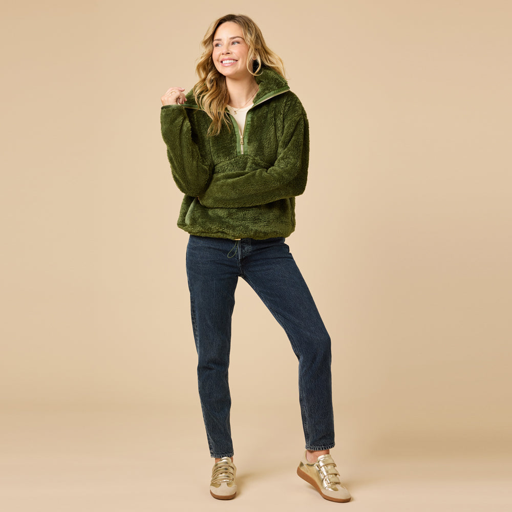 DreamPlush 1/4 Zip Pullover DreamPlush 1/4 Zip Pullover in Olive