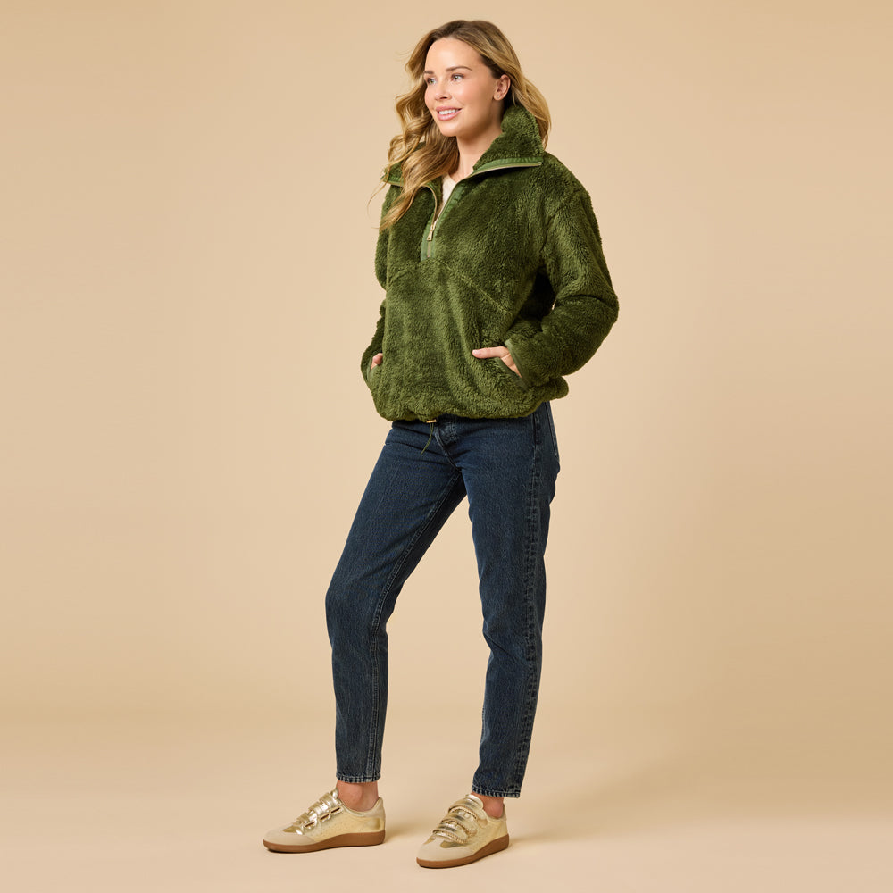 DreamPlush 1/4 Zip Pullover DreamPlush 1/4 Zip Pullover in Olive