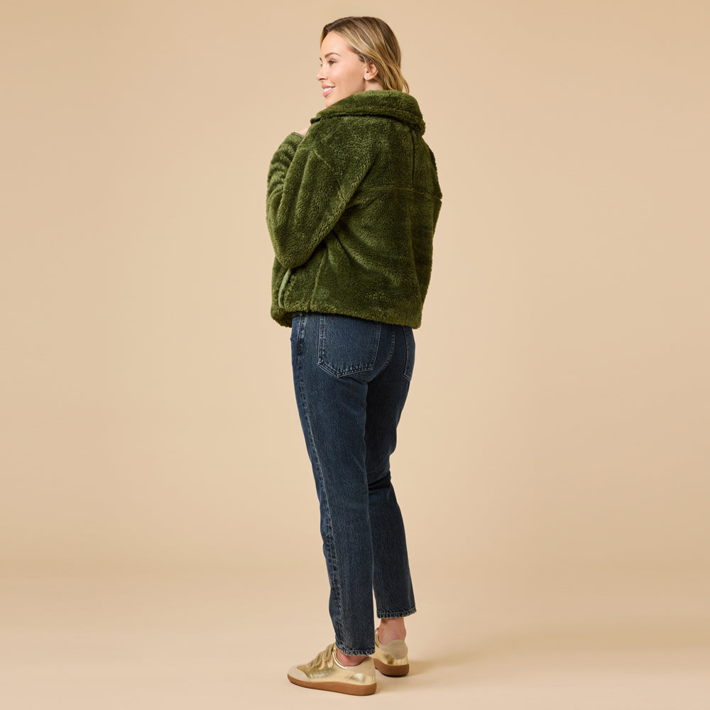DreamPlush 1/4 Zip Pullover in Olive
