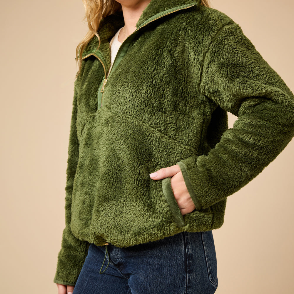 DreamPlush 1/4 Zip Pullover DreamPlush 1/4 Zip Pullover in Olive