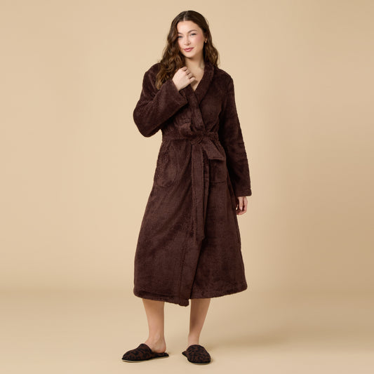 DreamPlush Wrap Robe in Espresso