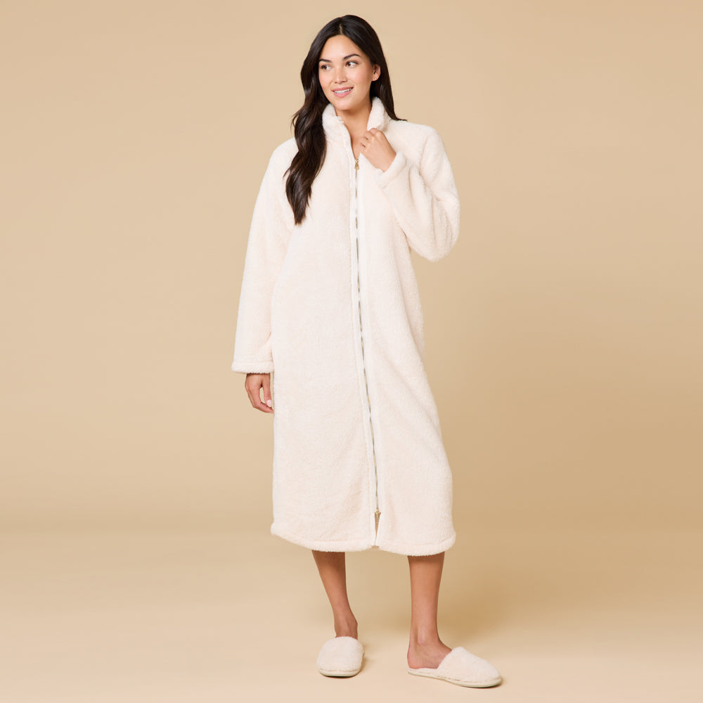 DreamPlush Zip Robe Almond