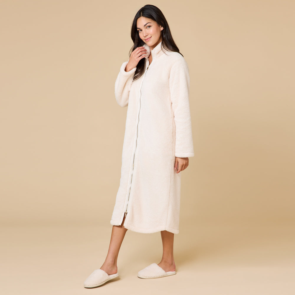 DreamPlush Zip Robe Almond