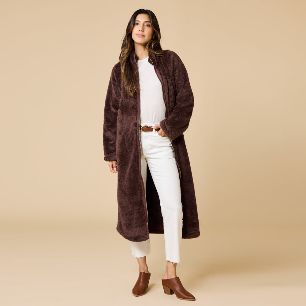 DreamPlush Zip Robe Espresso