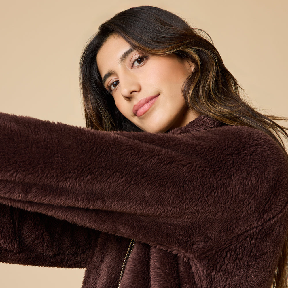 DreamPlush Zip Robe Espresso