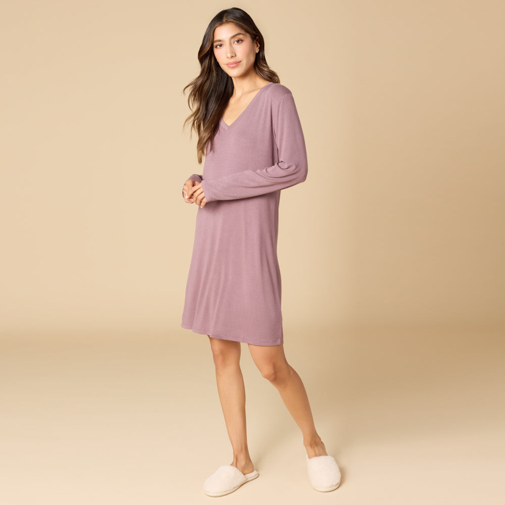 Natalie - Classic V-Neck Nightgown Driftwood