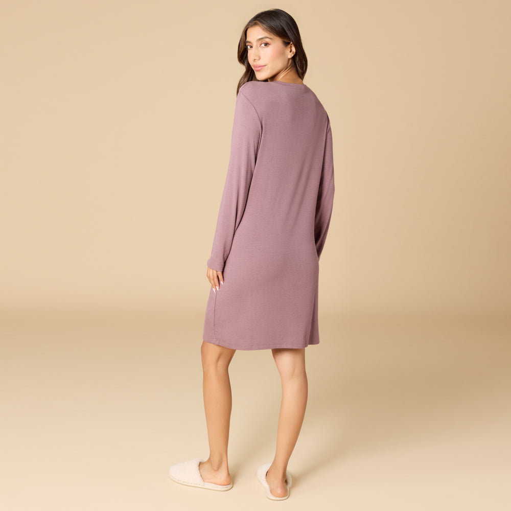 Natalie - Classic V-Neck Nightgown Driftwood
