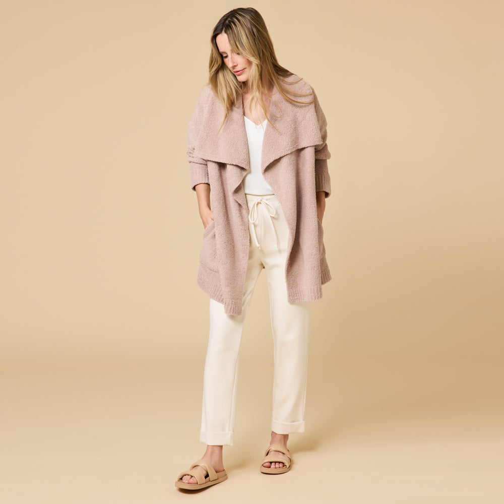 Ultra-Marshmallow Wrap Cardigan with Exaggerated Collar Coco