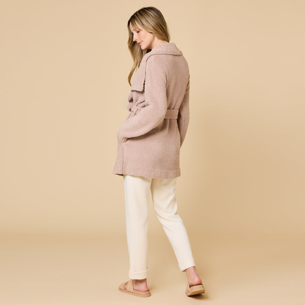 Ultra-Marshmallow Wrap Cardigan with Exaggerated Collar Coco