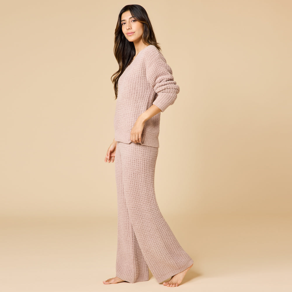 Waffle Marshmallow V-Neck with Long Pant Coco