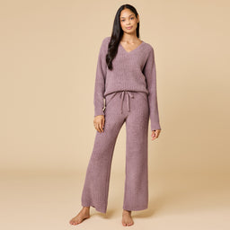 Waffle Knit Marshmallow V-Neck Lounge Set Waffle Marshmallow V-Neck Luxe Lounge Set in Driftwood
