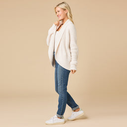 Waffle Marshmallow Cocoon Cardigan Waffle Marshmallow Cocoon Cardigan in Almond