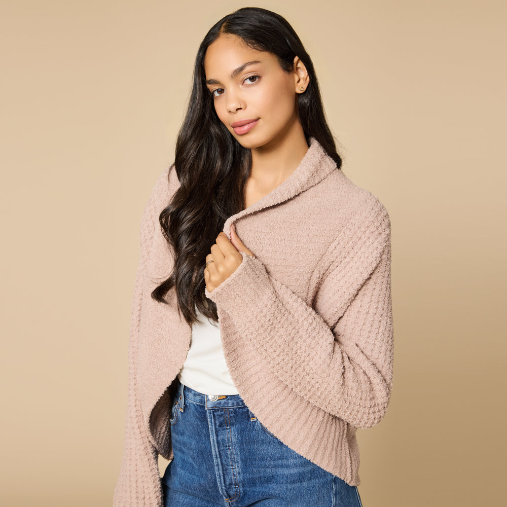 Waffle Marshmallow Cocoon Cardigan Coco