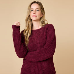 Waffle Knit Marshmallow Boatneck Lounge Set Waffle Marshmallow Boatneck Lounge Set in Cherry Cola