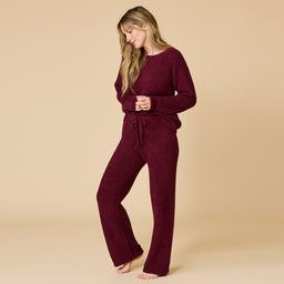 Waffle Knit Marshmallow Boatneck Lounge Set Waffle Marshmallow Boatneck Lounge Set in Cherry Cola