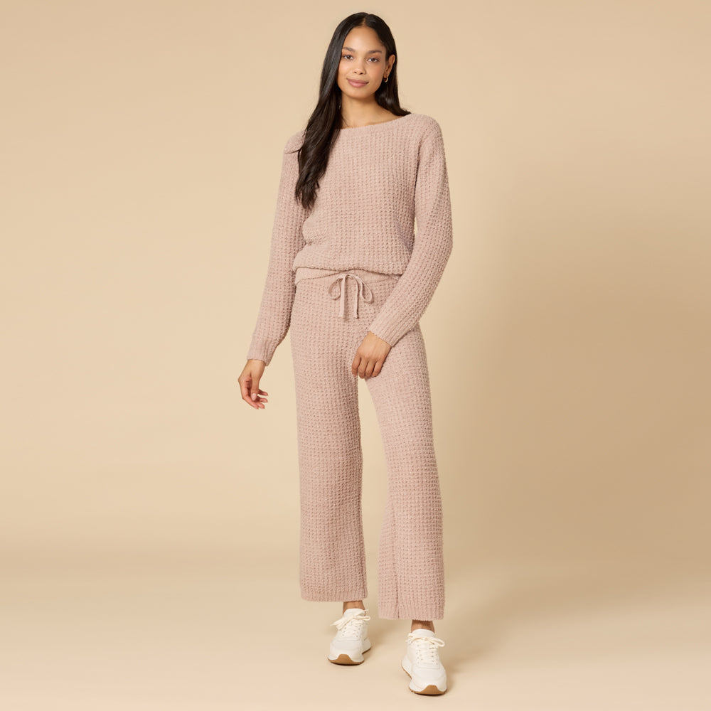 Waffle Knit Marshmallow Boatneck Lounge Set Waffle Marshmallow Boatneck Lounge Set in Coco