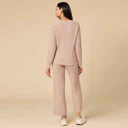 Waffle Knit Marshmallow Boatneck Lounge Set Waffle Marshmallow Boatneck Lounge Set in Coco