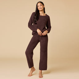 Waffle Knit Marshmallow Boatneck Lounge Set Waffle Marshmallow Boatneck Lounge Set in Espresso