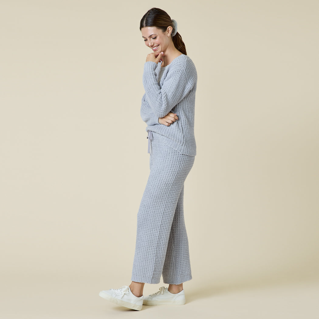 Marshmallow Waffle Boatneck Lounge Set Grey