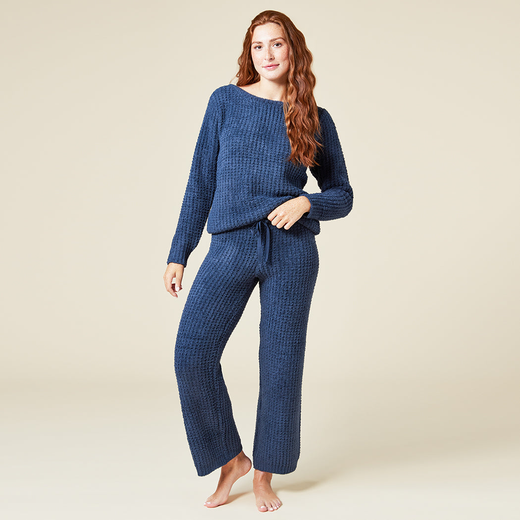 Marshmallow Waffle Boatneck Lounge Set Midnight