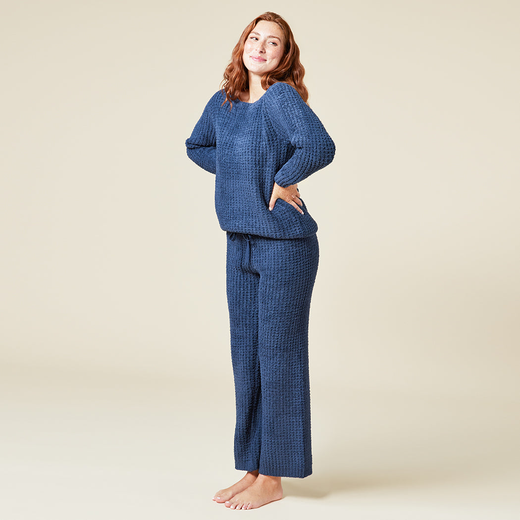 Marshmallow Waffle Boatneck Lounge Set Midnight
