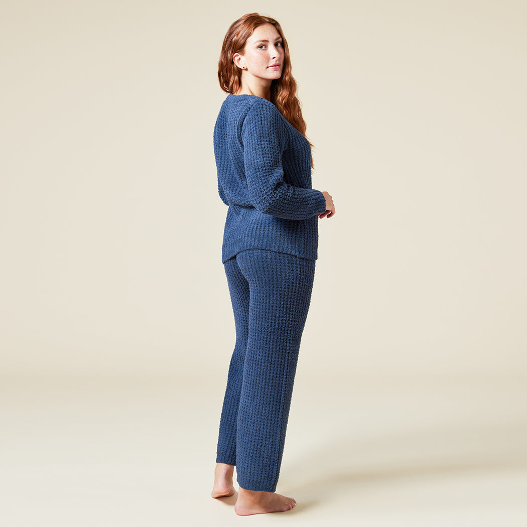 Marshmallow Waffle Boatneck Lounge Set Midnight