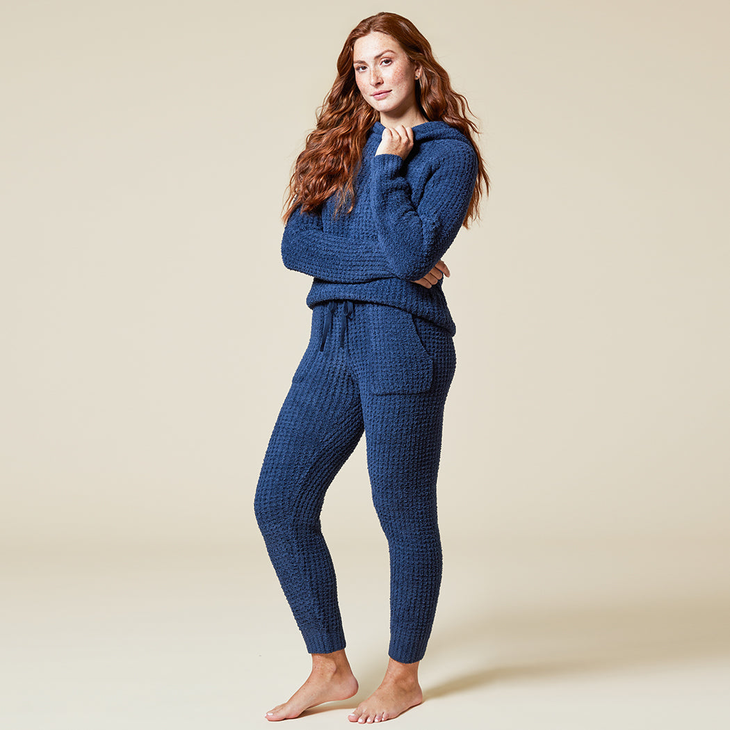 Marshmallow Waffle Hoodie Lounge Set Midnight