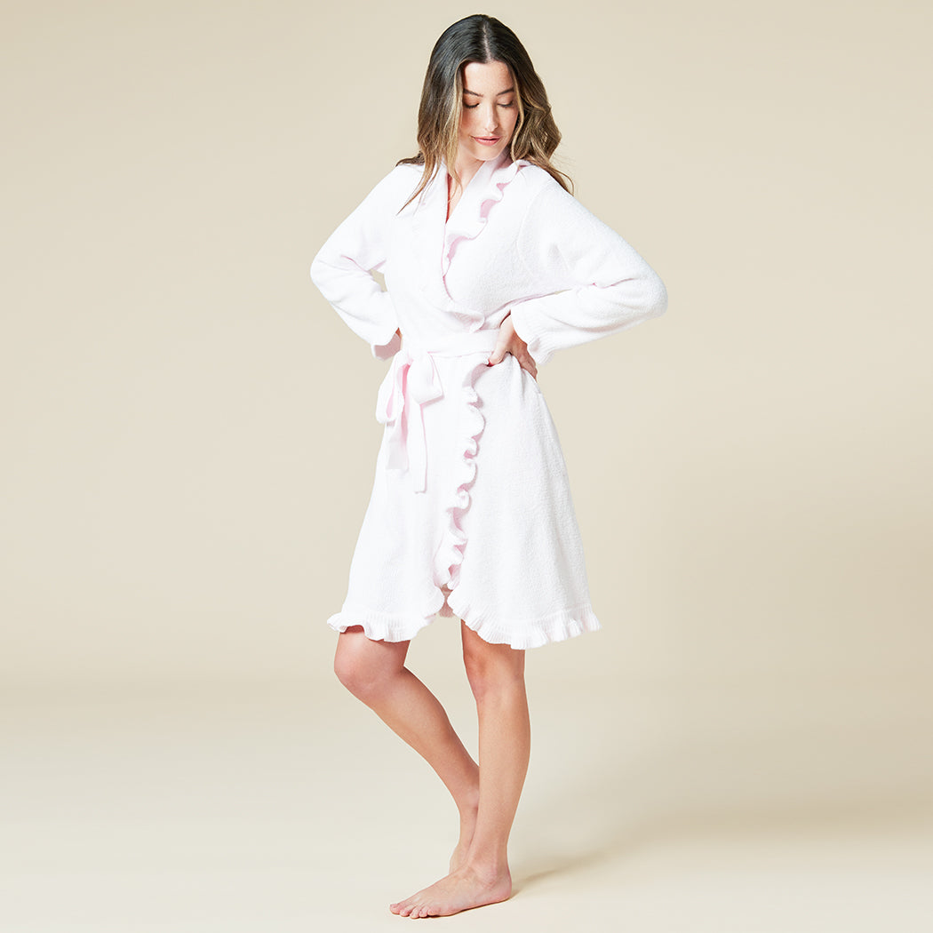 36" Ruffle Chenille Robe 36" Ruffle Chenille Robe in Light Pink