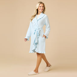 36" Ruffle Chenille Robe 36" Ruffle Chenille Robe in Light Blue