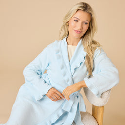 36" Ruffle Chenille Robe 36" Ruffle Chenille Robe in Light Blue