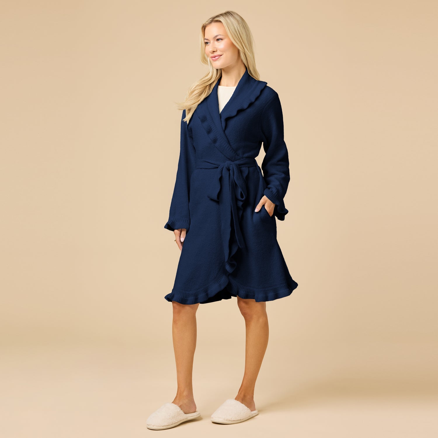 36" Ruffle Chenille Robe 36" Ruffle Chenille Robe in Midnight