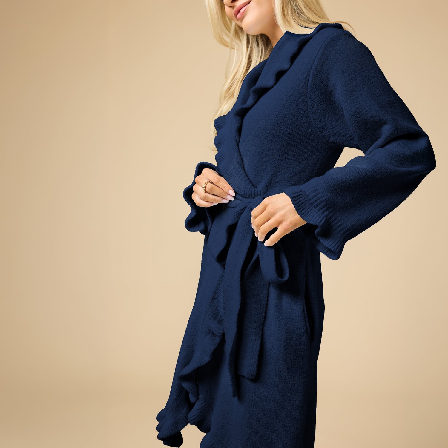 36" Ruffle Chenille Robe 36" Ruffle Chenille Robe in Midnight