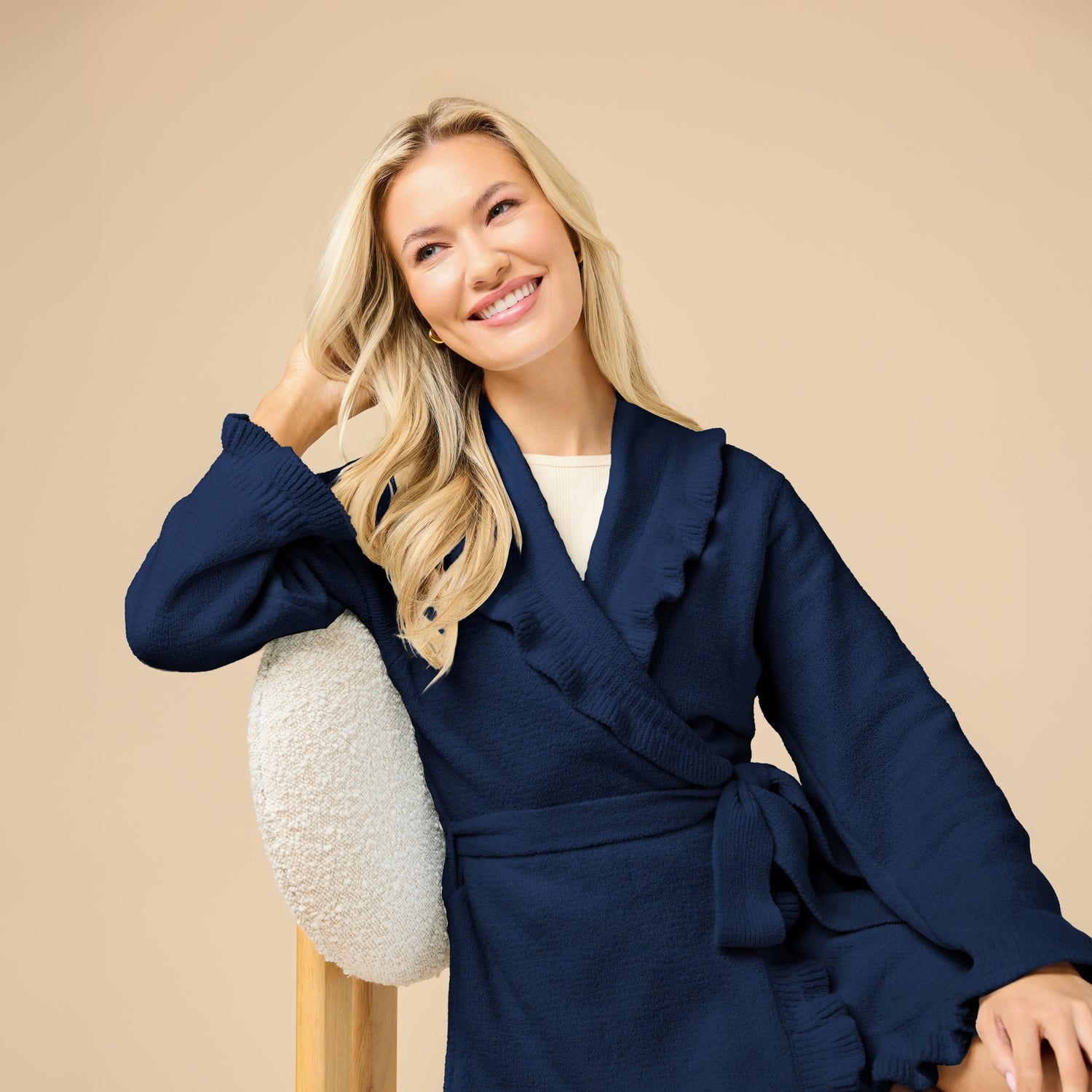 36" Ruffle Chenille Robe 36" Ruffle Chenille Robe in Midnight