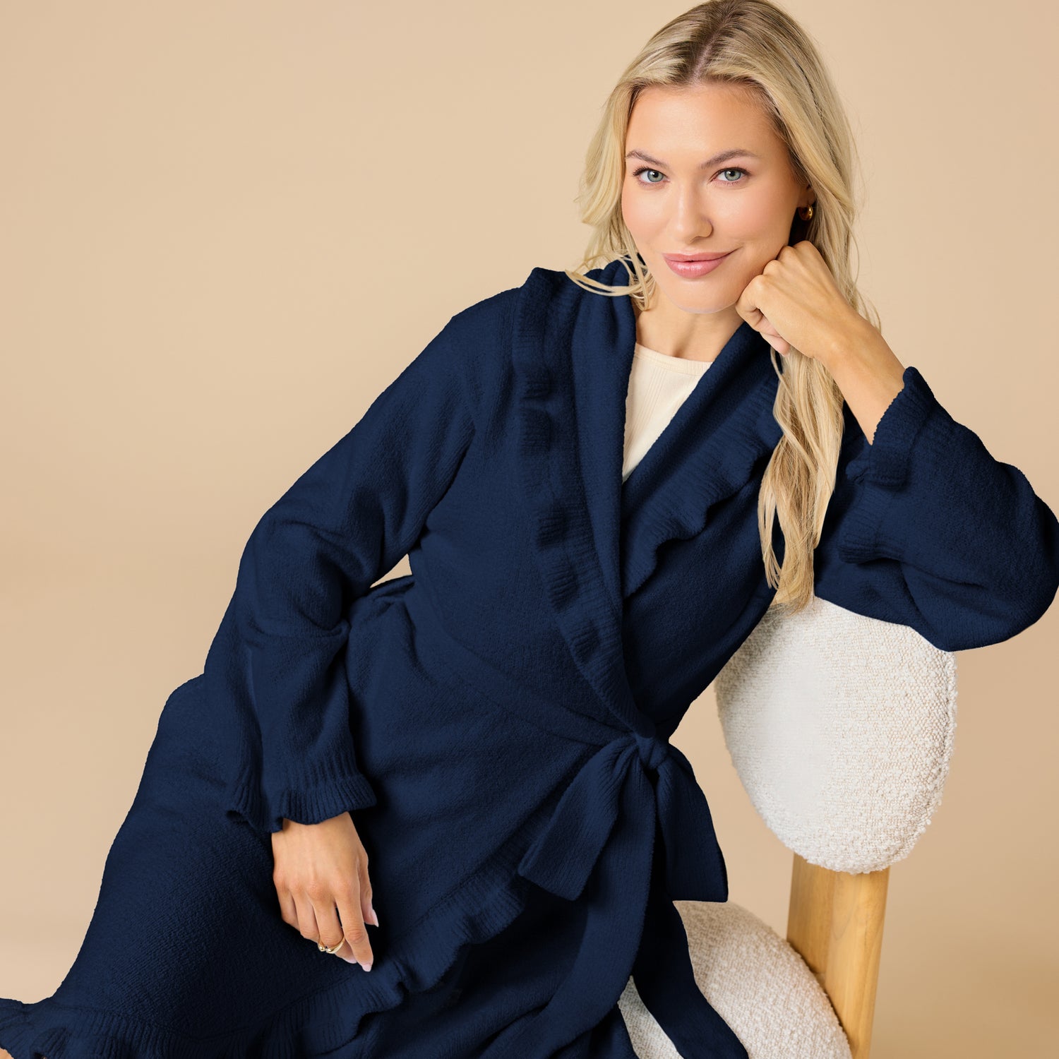 36" Ruffle Chenille Robe 36" Ruffle Chenille Robe in Midnight