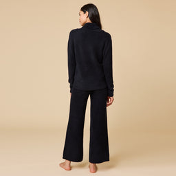 Ultra-Marshmallow Shawl Collar with Pintuck Pant Ultra-Marshmallow Shawl Collar with Pintuck Pant in Black
