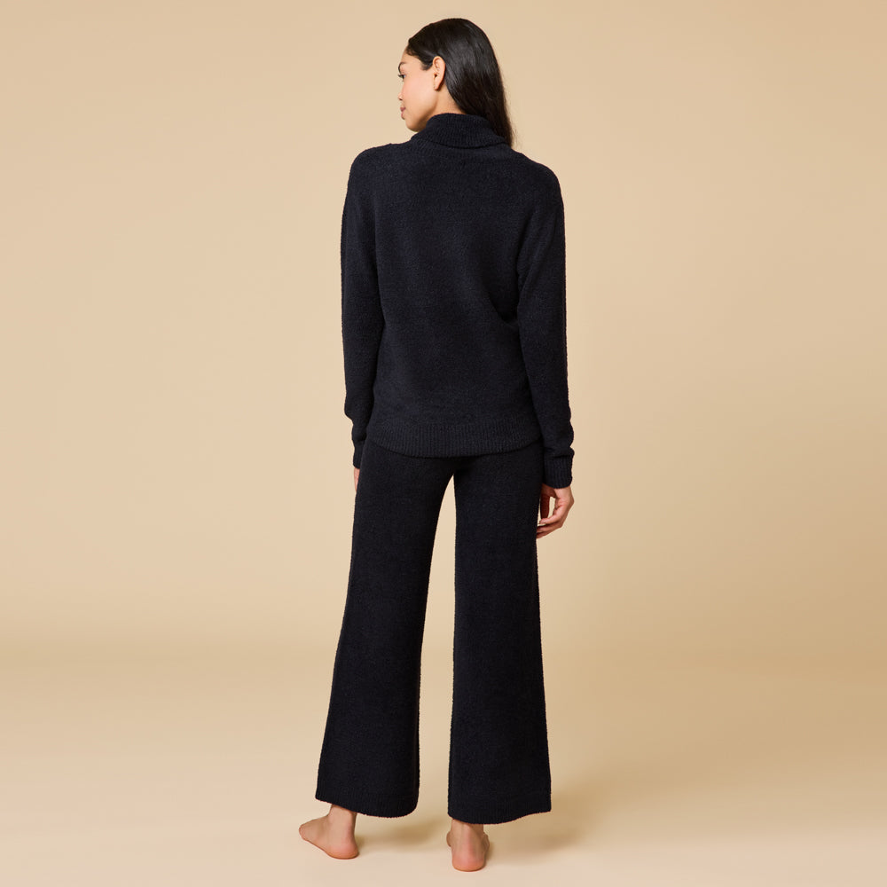 Ultra-Marshmallow Shawl Collar with Pintuck Pant Black