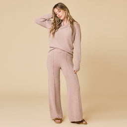 Ultra-Marshmallow Shawl Collar with Pintuck Pant Ultra-Marshmallow Shawl Collar with Pintuck Pant in Coco