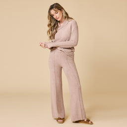 Ultra-Marshmallow Shawl Collar with Pintuck Pant Ultra-Marshmallow Shawl Collar with Pintuck Pant in Coco