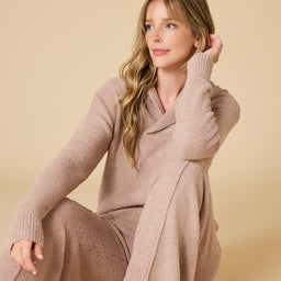 Ultra-Marshmallow Shawl Collar with Pintuck Pant Ultra-Marshmallow Shawl Collar with Pintuck Pant in Coco
