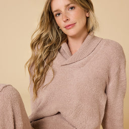 Ultra-Marshmallow Shawl Collar with Pintuck Pant Ultra-Marshmallow Shawl Collar with Pintuck Pant in Coco
