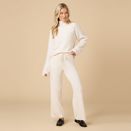 Marshmallow Rib Mock Neck with Long Pant Marshmallow Rib Mock Neck with Long Pant in Almond
