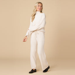 Marshmallow Rib Mock Neck with Long Pant Marshmallow Rib Mock Neck with Long Pant in Almond