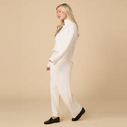 Marshmallow Rib Mock Neck with Long Pant Marshmallow Rib Mock Neck with Long Pant in Almond