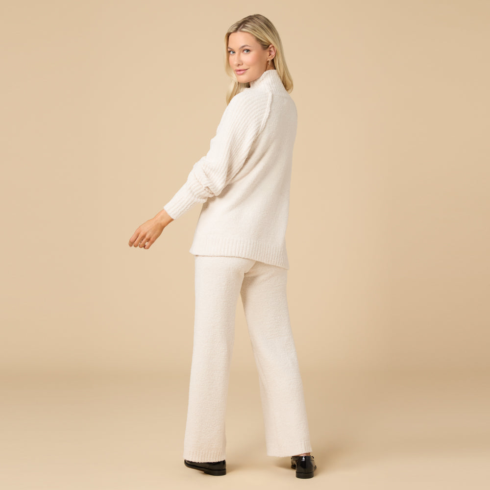 Marshmallow Rib Mock Neck with Long Pant Marshmallow Rib Mock Neck with Long Pant in Almond