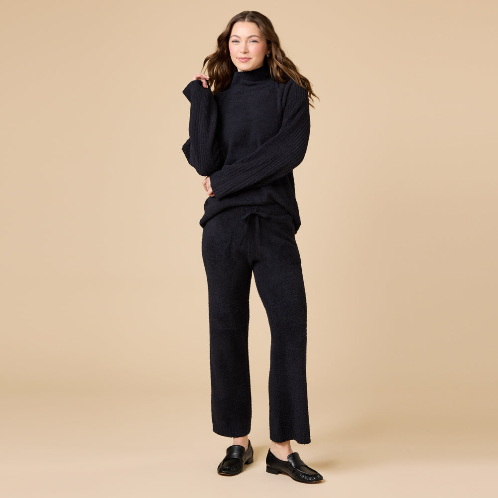 Marshmallow Rib Mock Neck with Long Pant Marshmallow Rib Mock Neck with Long Pant in Black